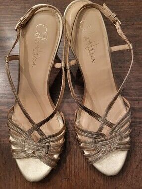 Cole Haan Nike Air Gold Dress Sandals women's size 8B